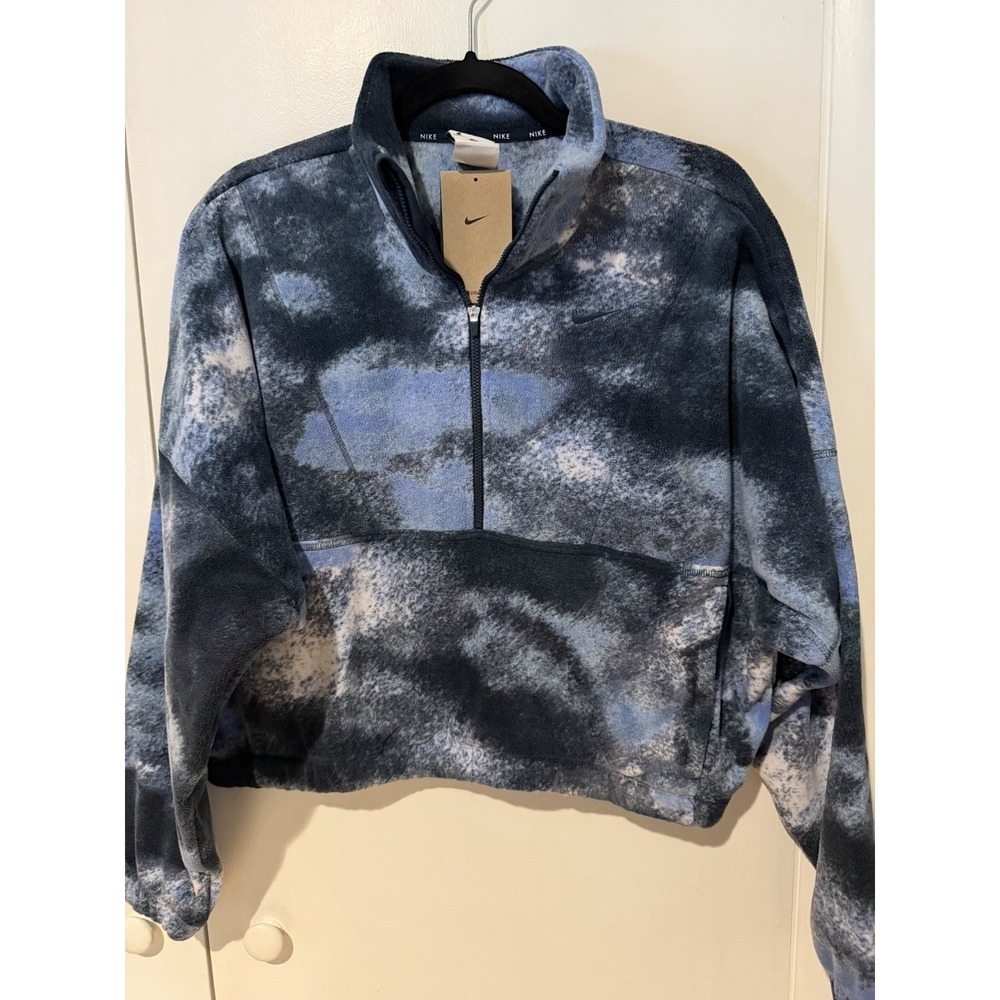 Nike NWT Women Sz Small Therma-Fit 1/2 Zip‎ Fleece Tie-Dye Oversized Sweatshirt